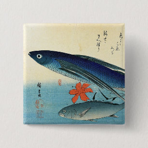 Tobiuo & Ishimochi - Farbenfrohe japanische Fischd Button