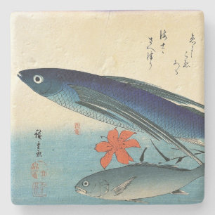 Tobiuo & Ishimochi - Farbenfrohe japanische Fischd Steinuntersetzer