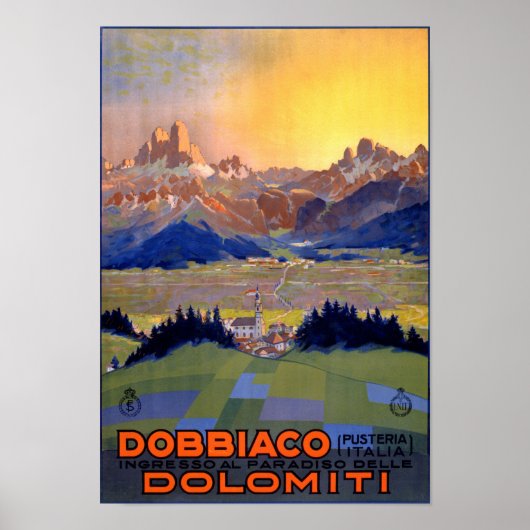 Toblach Italien Vintage Travel Poster (Vorne)