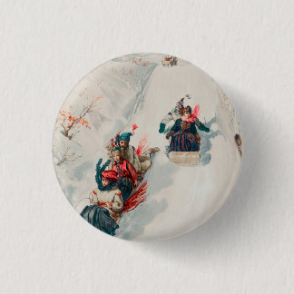 "Tobogganing", Chromolithograph, Louis Prang & Co. Button