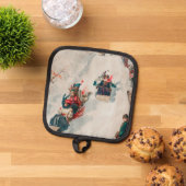 "Tobogganing", Chromolithograph, Louis Prang & Co. Topflappen (Oben Unten)