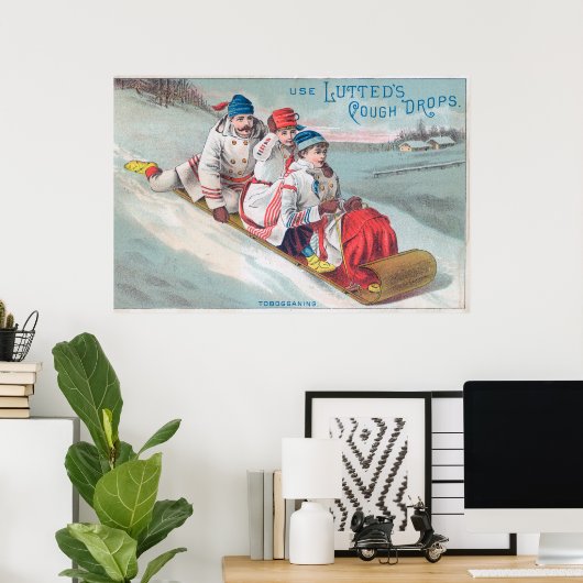 Tobogganing und Verwendung von Keuchhusten Poster (Heimbüro)