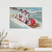 Tobogganing und Verwendung von Keuchhusten Poster (Küche)