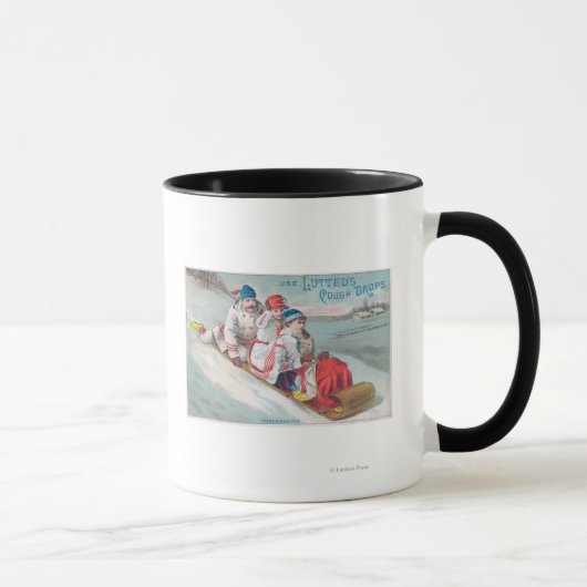 Tobogganing und Verwendung von Keuchhusten Tasse (Rechts)