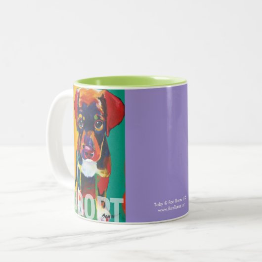 Toby ADOPTIEREN Tasse durch Ron-Brände (Vorderseite Links)