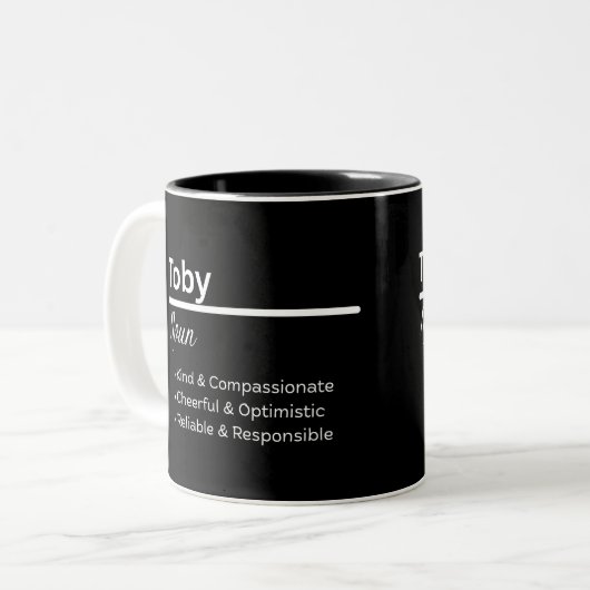 Toby Boy Name Definition Personalized Mug Zweifarbige Tasse (Vorderseite Links)