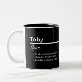 Toby Boy Name Definition Personalized Mug Zweifarbige Tasse (Links)