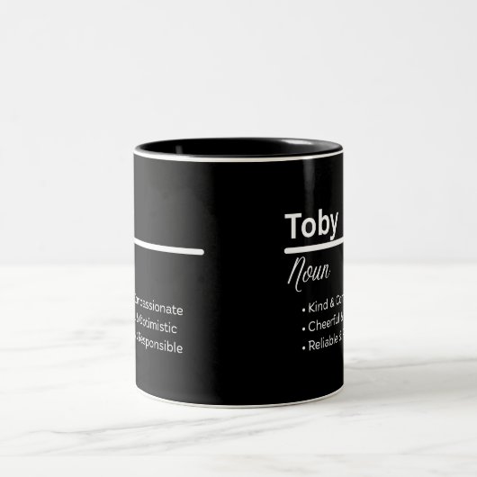 Toby Boy Name Definition Personalized Mug Zweifarbige Tasse (Mittel)