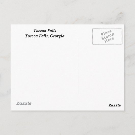 Toccoa Falls Postkarte (Rückseite)