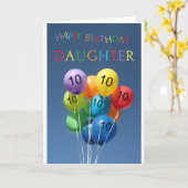 Tochter, 10. glücklicher Ballon Geburtstag Karte (Gelbe Blume)