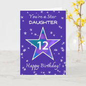 Tochter 12. Geburtstag Shining Star Vibrant Lila Karte (Gelbe Blume)