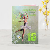 Tochter 15, Blume Fee Geburtstagskarte Karte (Gelbe Blume)