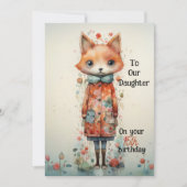 Tochter 15. Geburtstag Abstrakt Fox Feiertagskarte (Vorderseite)