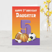 Tochter 5 Geburtstagsparty Karte (Gelbe Blume)