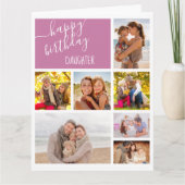 Tochter 7 FotoCollage Personalisiert Geburtstag Karte (Vorderseite)