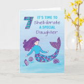 Tochter 7. Geburtstag Funkelnd Look Meerjungfrau Karte (Gelbe Blume)