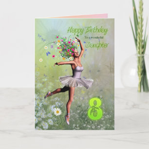 Tochter 8, Blume Fee Geburtstagskarte Karte