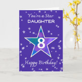 Tochter 8. Geburtstag Shining Star Vibraning Lila Karte (Gelbe Blume)