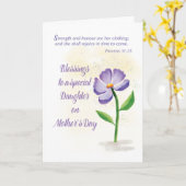 Tochter am Muttertag, die Violett-Blume segnet Karte (Gelbe Blume)