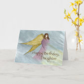 Tochter Angel Birthday Blue Karte (Gelbe Blume)