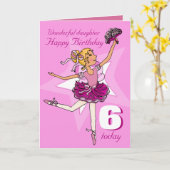Tochter Ballerina Geburtstag rosa lila Alterskarte Karte (Gelbe Blume)