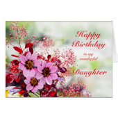 Tochter Birthday Pink Blume (Vorderseite (Horizontal))