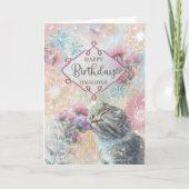 Tochter Birthday Sweet Kitty and Blume Collage Karte (Vorderseite)