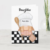 Tochter Birthday Whimsical Gnome Baker Backen Karte (Vorderseite)