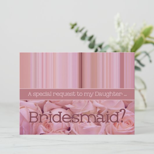 Tochter Bitte Bridesmaid Einladung (Stehend Vorderseite)