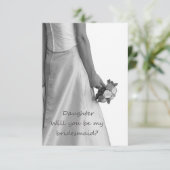 Tochter Bitte sei Bridesmaid Einladung (Stehend Vorderseite)