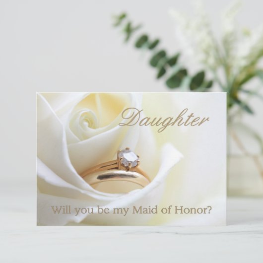 Tochter, bitte sei meine Trauzeugin? Einladung (Stehend Vorderseite)