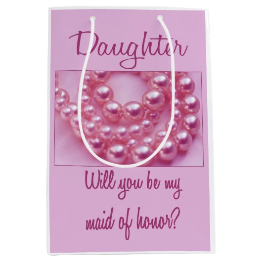 Tochter, bitte sei meine Trauzeugin? Mittlere Geschenktüte (Vorderseite)