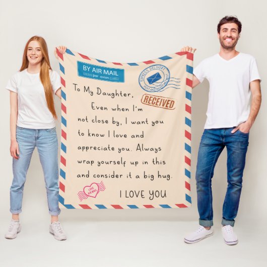 Tochter Blanket Geschenk von Mutter und Vater Fleecedecke (Beispiel)