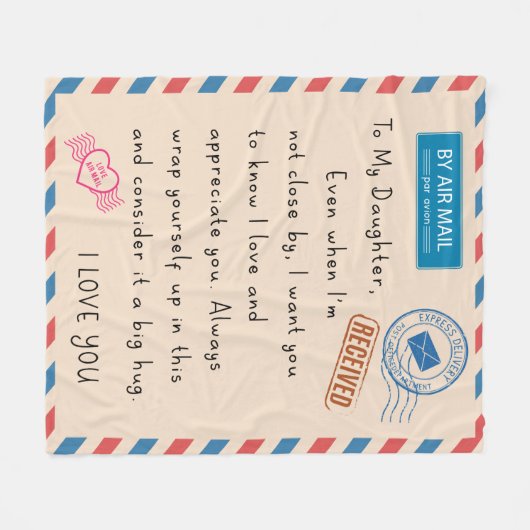 Tochter Blanket Geschenk von Mutter und Vater Fleecedecke (Vorderseite (Horizontal))