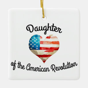 Tochter der American Revolution DAR Herz Keramikornament