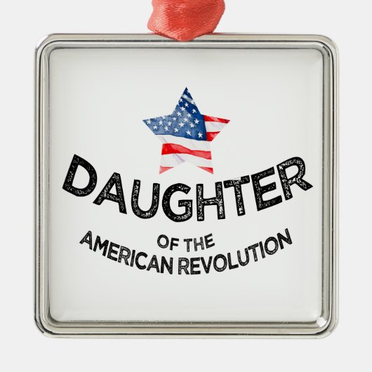 Tochter der American Revolution DAR Star Rwb Ornament Aus Metall (Vorne)