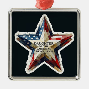 Tochter der American Revolution DAR Star USA Ornament Aus Metall