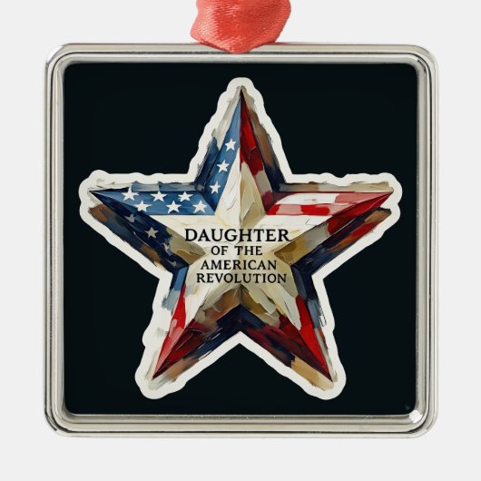 Tochter der American Revolution DAR Star USA Ornament Aus Metall (Vorne)