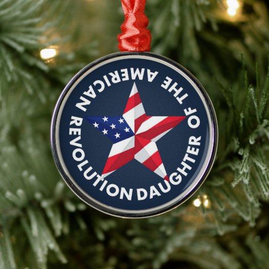 Tochter der American Revolution DAR Star USA Ornament Aus Metall (Baum)