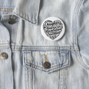 Töchter der amerikanischen Revolution Herz-Design Button