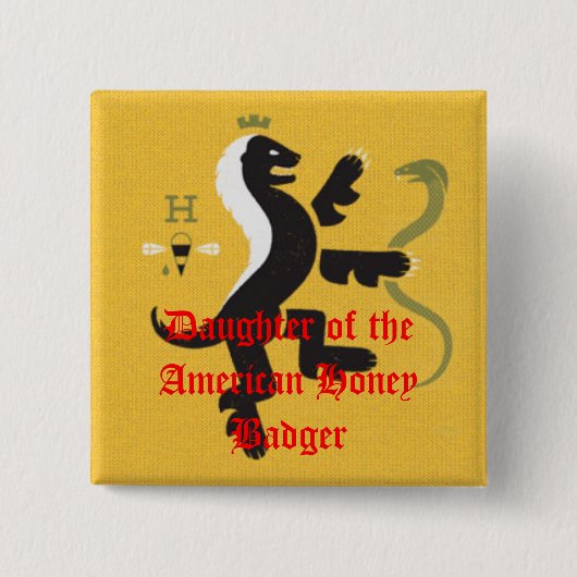 Tochter des amerikanischen Honig-Dachses Button (Vorderseite)