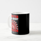 Tochter eines Herzens Krieger Herzerkrankung Boho Kaffeetasse (Vorderseite Links)