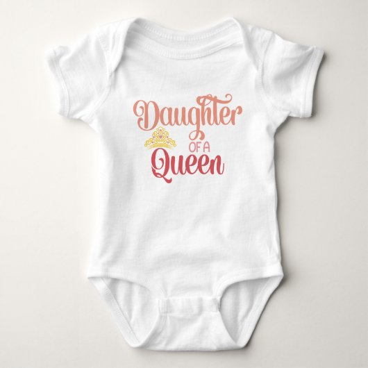 Tochter eines Queen Coordinate Girl Duwer Geschenk Baby Strampler (Vorderseite)