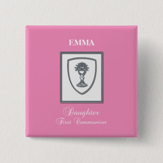 Tochter, Erste Kommune Silver Chalice Button (Vorderseite)