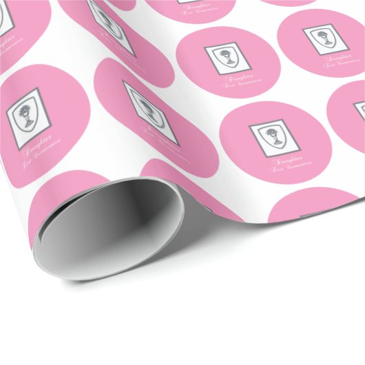 Tochter, Erste Kommune Silver Chalice Geschenkpapier (Rolleneckpunkt)