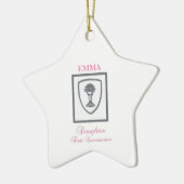 Tochter, Erste Kommune Silver Chalice Keramik Ornament (Links)