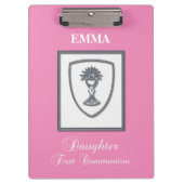 Tochter, Erste Kommune Silver Chalice Klemmbrett (Vorderseite)