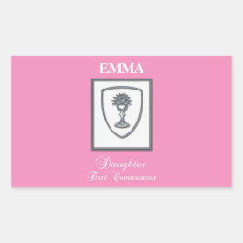 Tochter, Erste Kommune Silver Chalice Rechteckiger Aufkleber