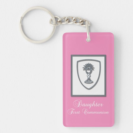 Tochter, Erste Kommune Silver Chalice Schlüsselanhänger (Vorderseite)