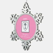 Tochter, Erste Kommune Silver Chalice Schneeflocken Zinn-Ornament (Rechts)